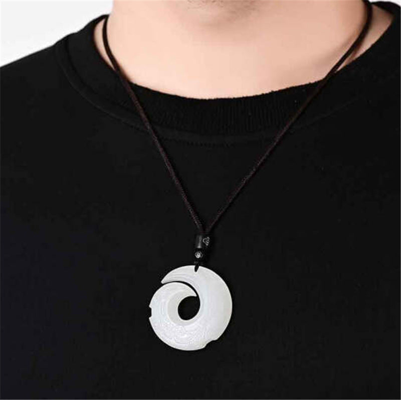 Natural White Jade Xinjiang Hetian Jade Pendant