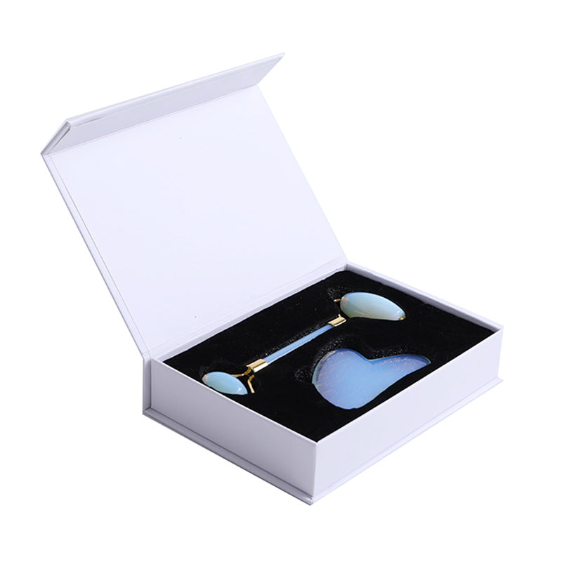 Rouleau De Massage Facial Opale, Ensemble De Grattoir De Gouache