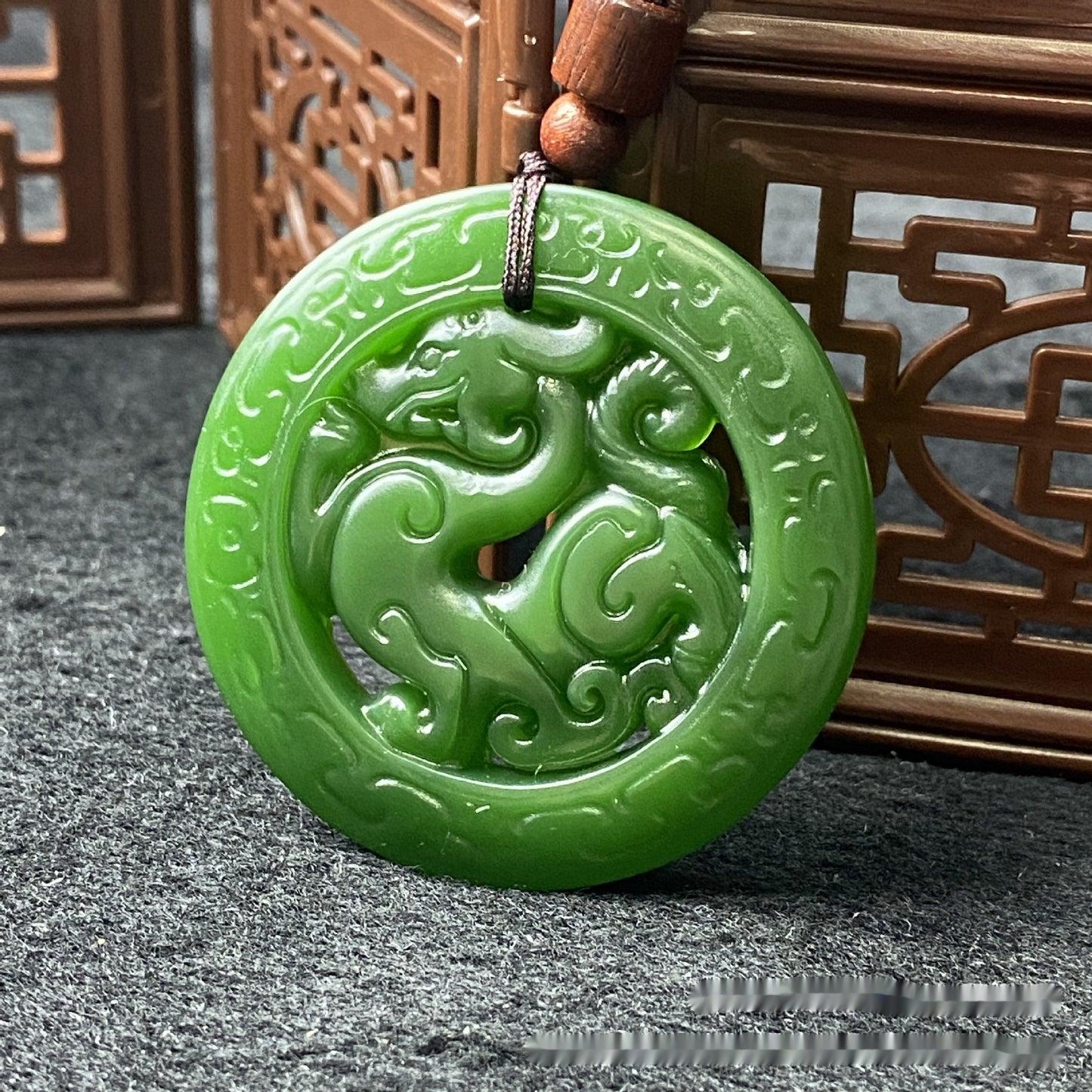Hotan Jade Antique Dragon Carved Pendant
