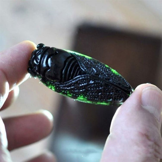 A Living Magnetic Ink Jade Pendant Necklace Serpentine