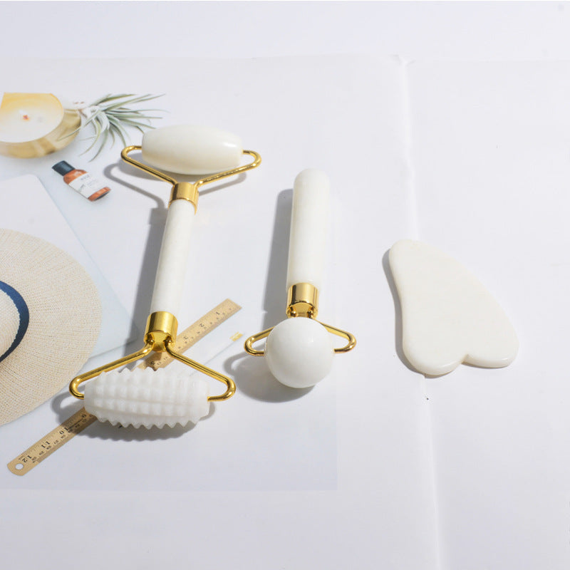 New White Jade Zinc Alloy Thorn Head Small Double Suit