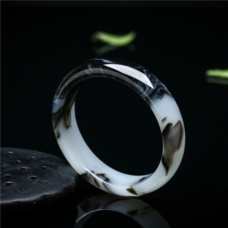 Hetian Jade Blue And White Bracelet For Women