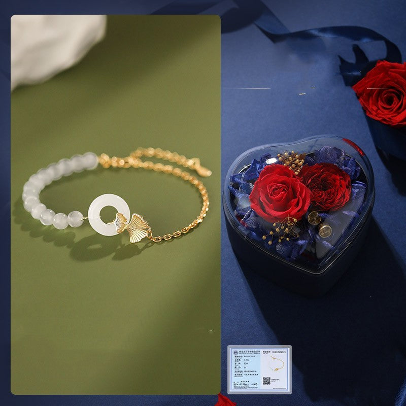 Hotan Jade Sterling Silver Bracelet Girl