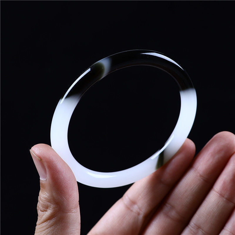 Hetian Jade Blue And White Bracelet For Women