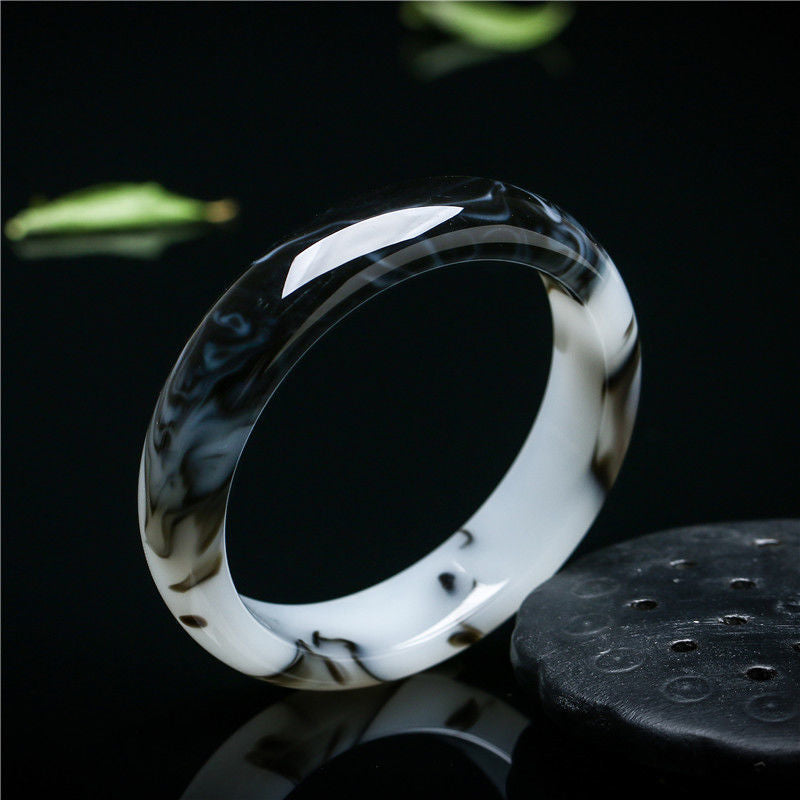 Hetian Jade Blue And White Bracelet For Women