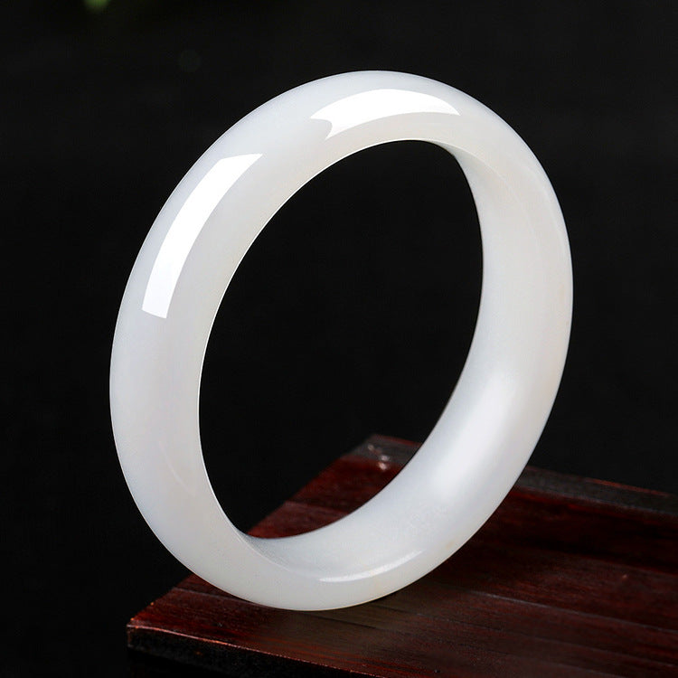 Women's Fine Material Beijing White Jade Flat Bracelet