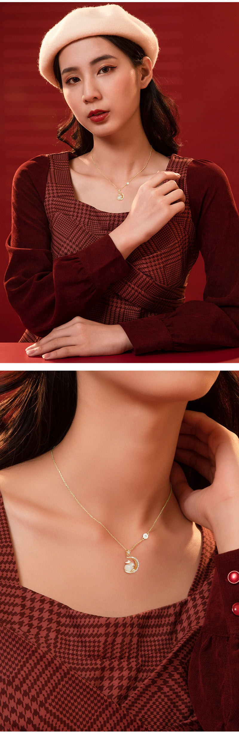 Jade Hare Necklace For Women Light Luxury Temperament