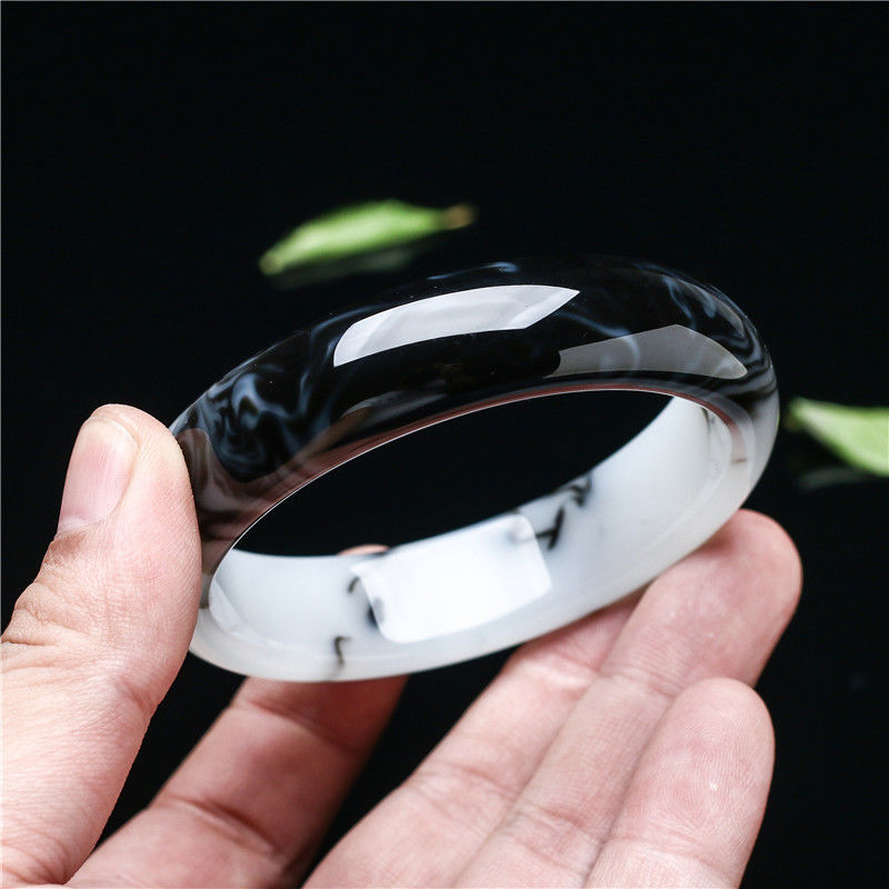 Hetian Jade Blue And White Bracelet For Women