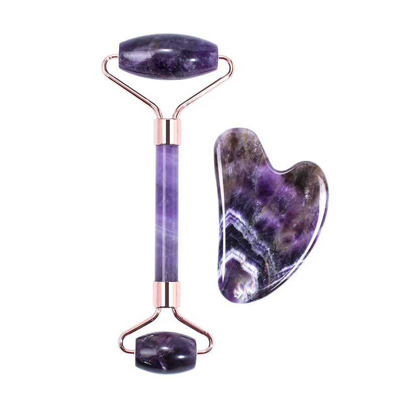 Jade Roller Heart-shaped Suit Crystal Massage