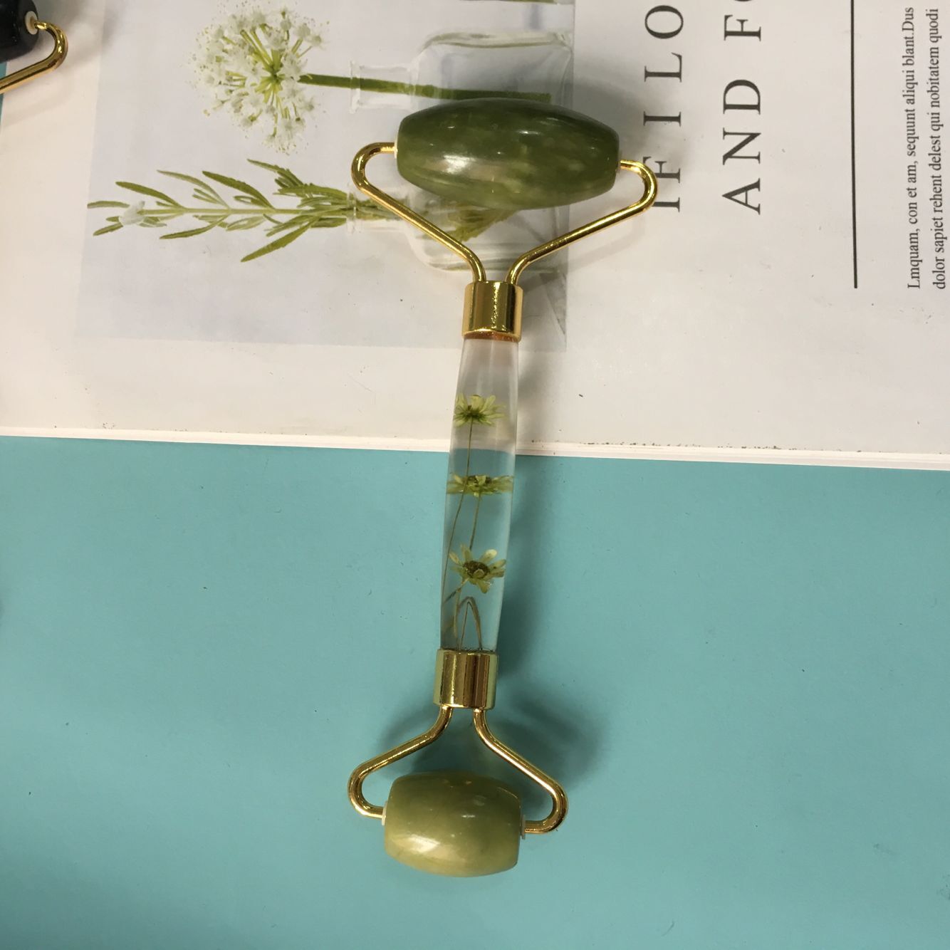 Jade Craft Resin Stick Double Jade Roller Massager