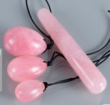 Three-piece Natural Jade Powder Crystal Pussy Egg Set