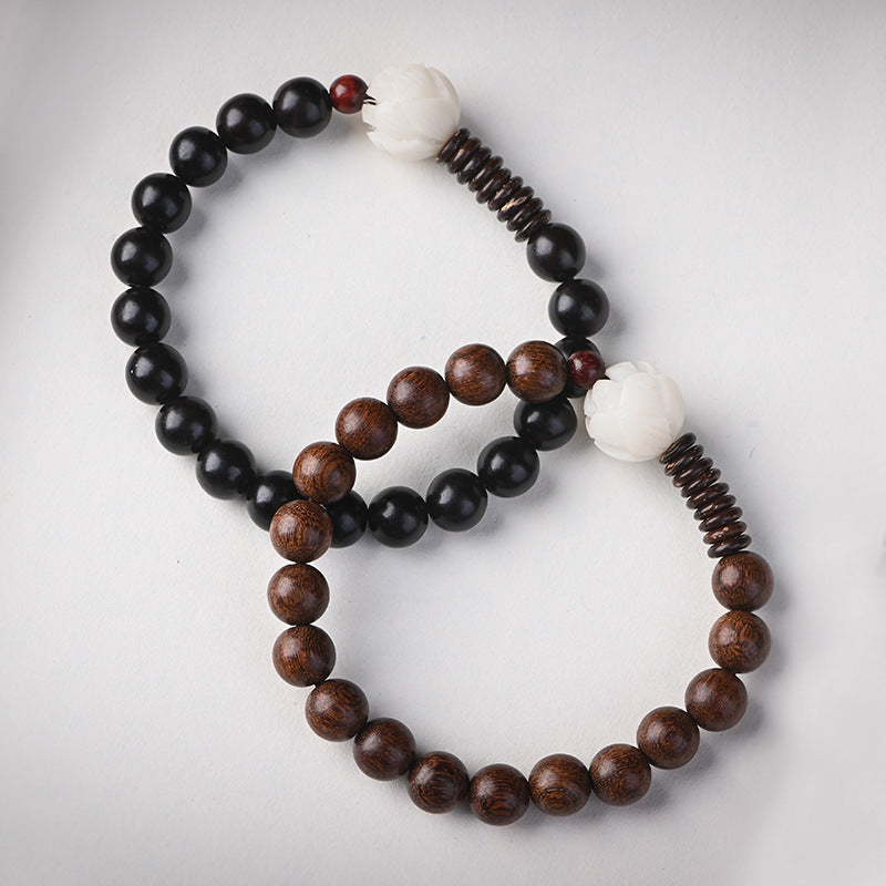 Classic Trendy Design White Jade Bodhi Lotus Bracelet