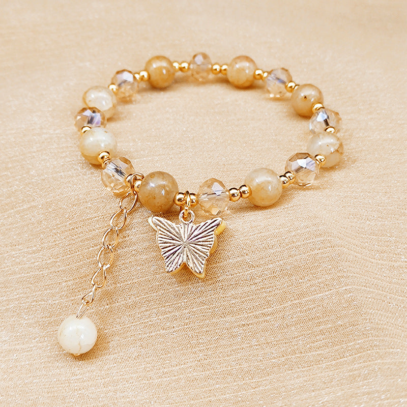 Women's Fashion Imitation Jade Cracked Crystal Bracelet