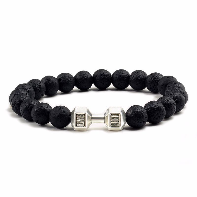 Natural Volcanic Stone Beads Bracelets Black Lava Bracelet
