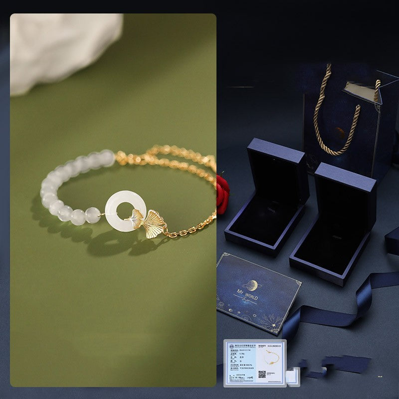 Hotan Jade Sterling Silver Bracelet Girl