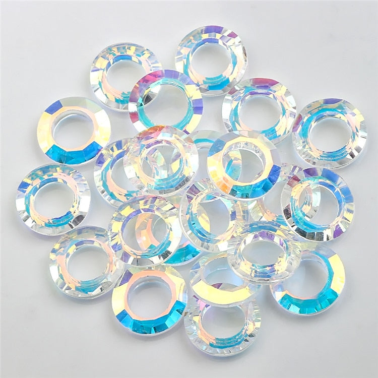 Shiny AB Angel Ring Crystal Bead Glass Round Beads