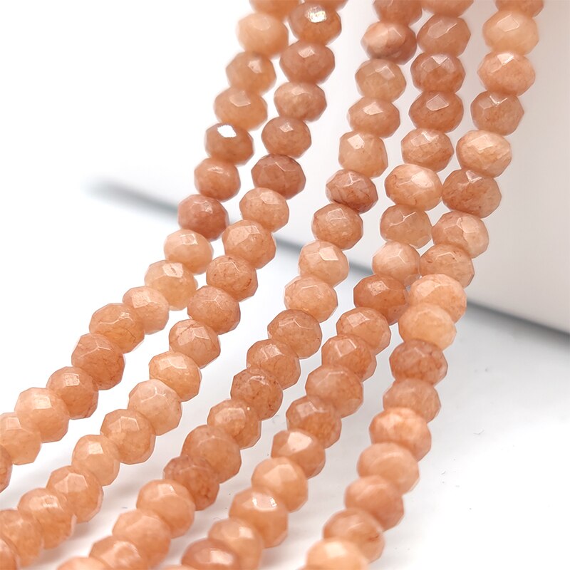 2-4mm Natural Stone Jades Faceted Flat Spacer
