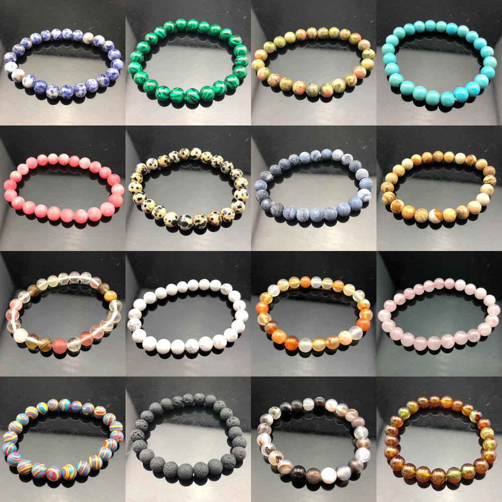 Chakra Quartz Crystal Agate Bracelet Men Natural Stone