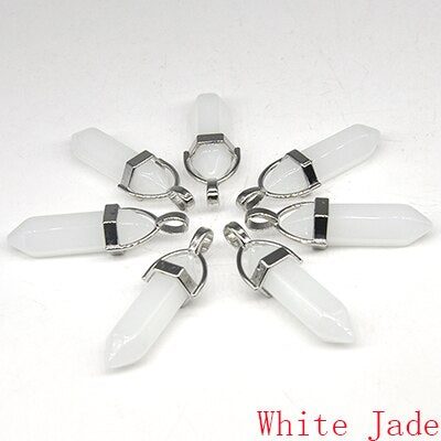 Natural Stone Hexagonal Quartz Pendulum Column Crystal