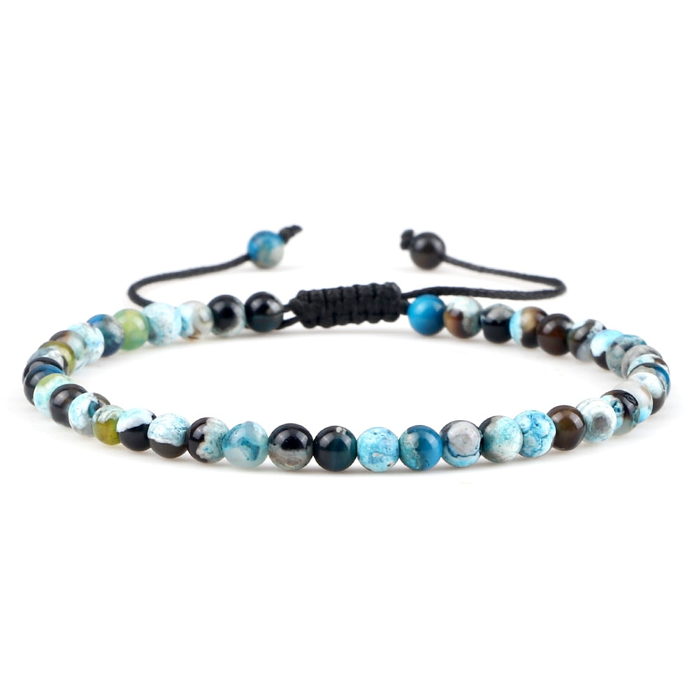 Mini Beads Bracelets for Women Men Round Agates