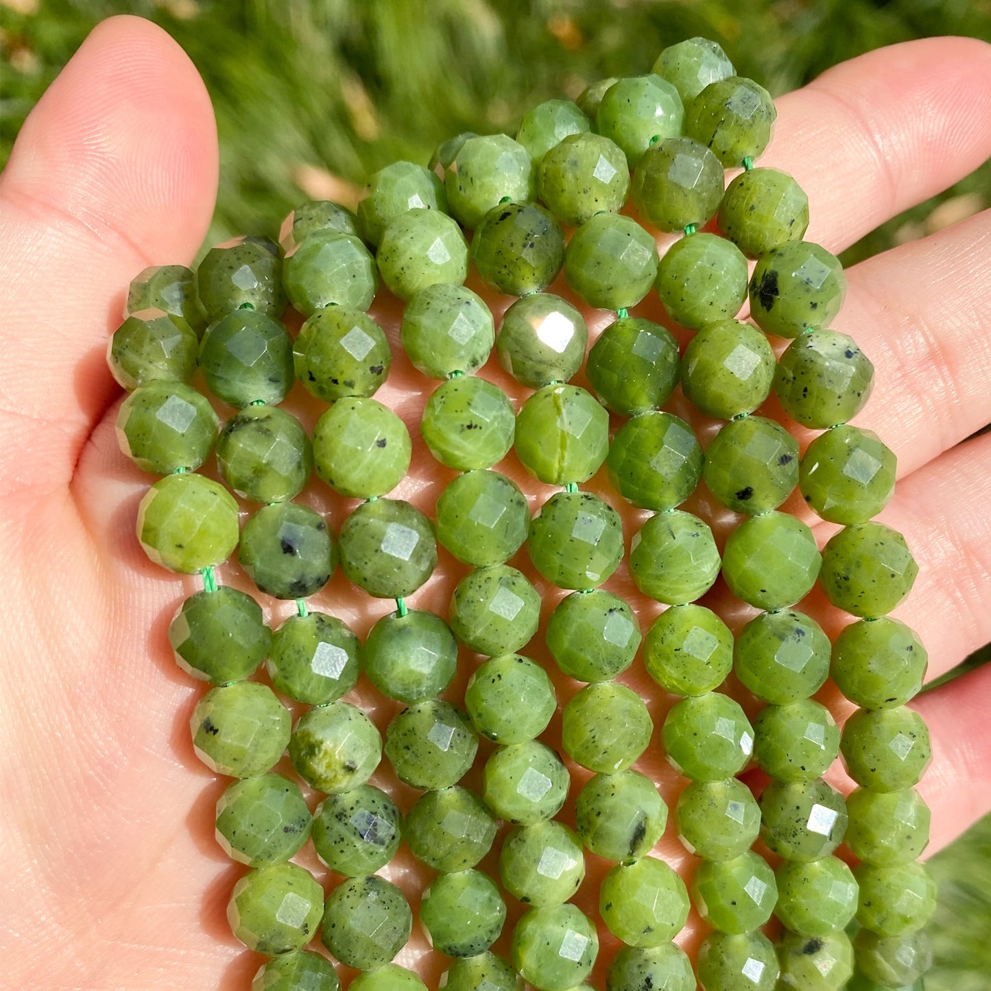Natural Faceted Gem Canadian Jades Beads Round