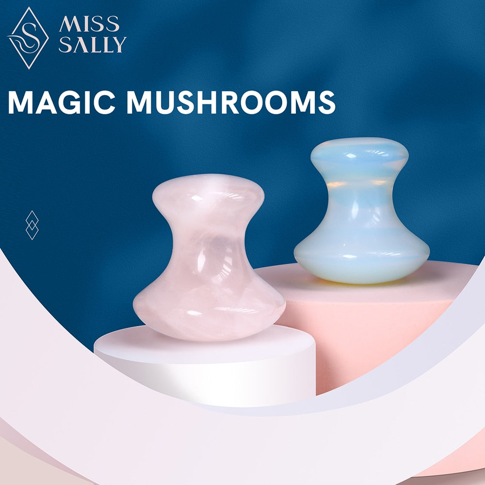 Miss Sally 2Pcs Natural Mushroom Jade Roller