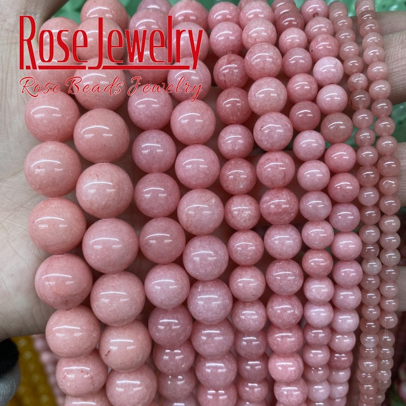 Chalcedony Jades Round Loose Spacer Stone Beads