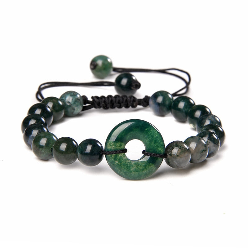 Lucky Jad Bracelets Men Natural Moss Bracelet