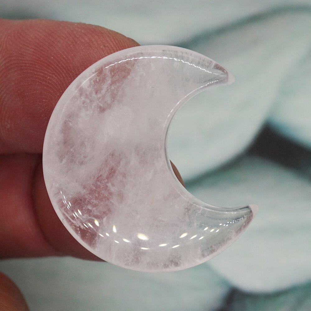 Moon Shaped Statue Natural Crystal Stone Colorful