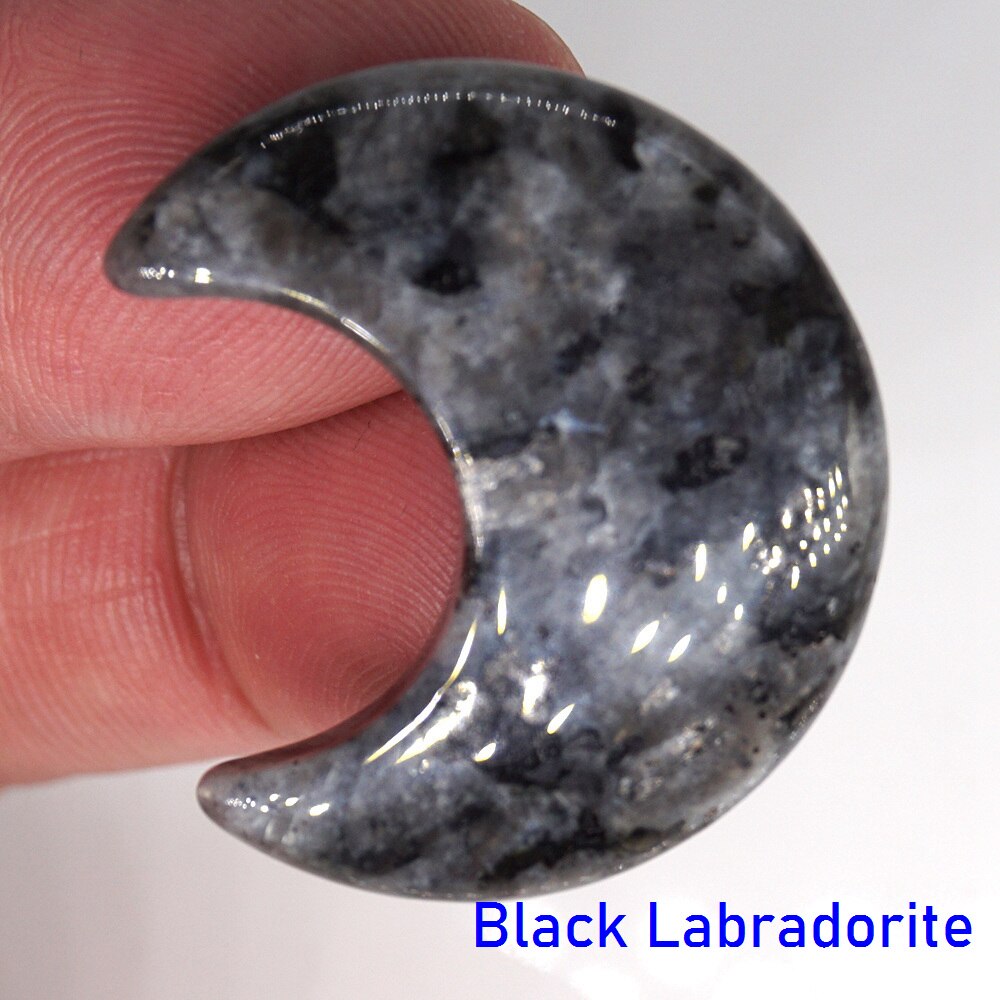 Moon Shaped Statue Natural Crystal Stone Colorful