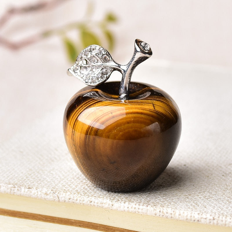 Natural crystal Colorful quartz stone opal apple