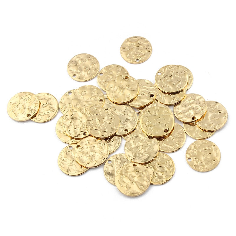 Round Hammered Charms Earrings Pendant For Earrings