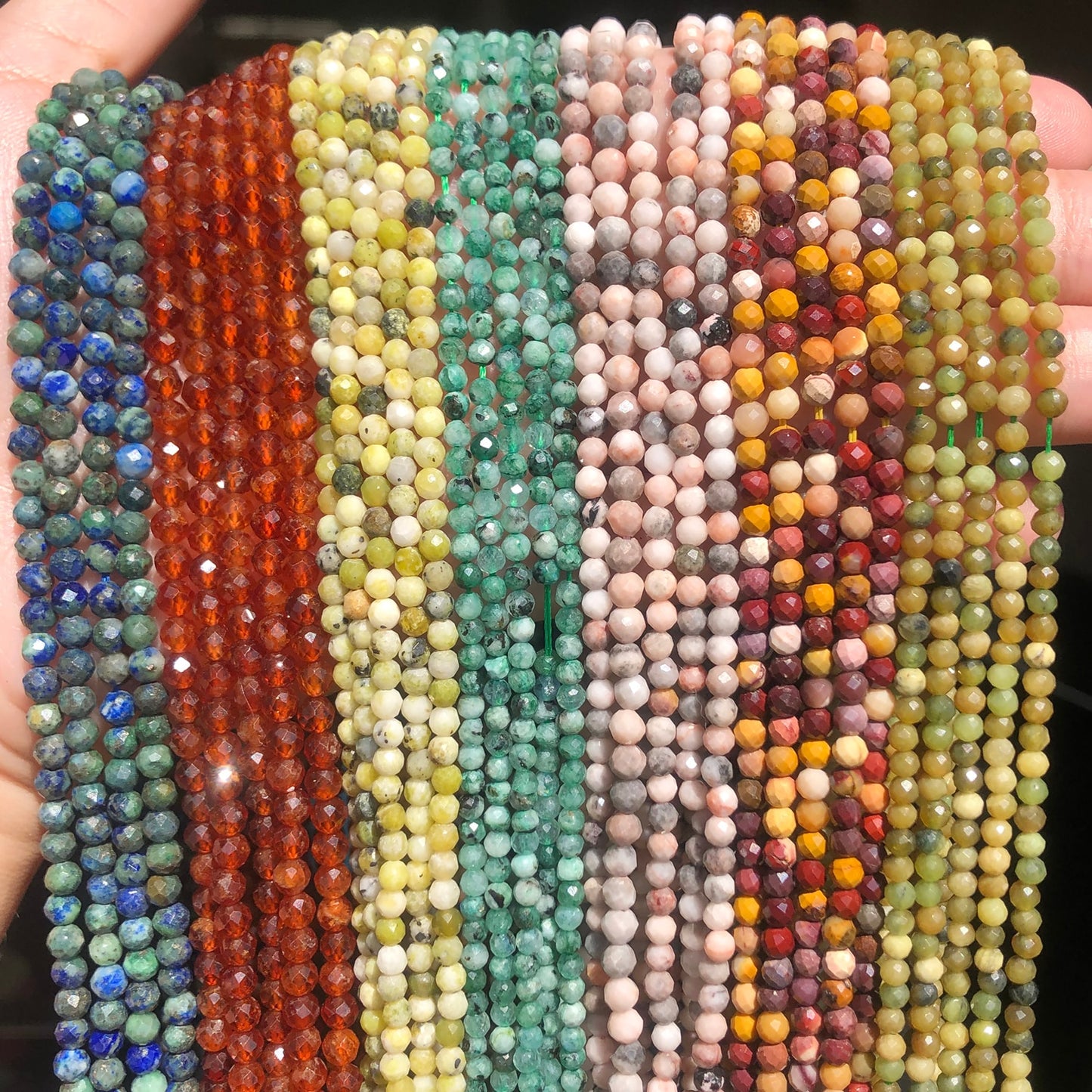 Natural Stone Faceted Cutting Loose Round Tiny Seed