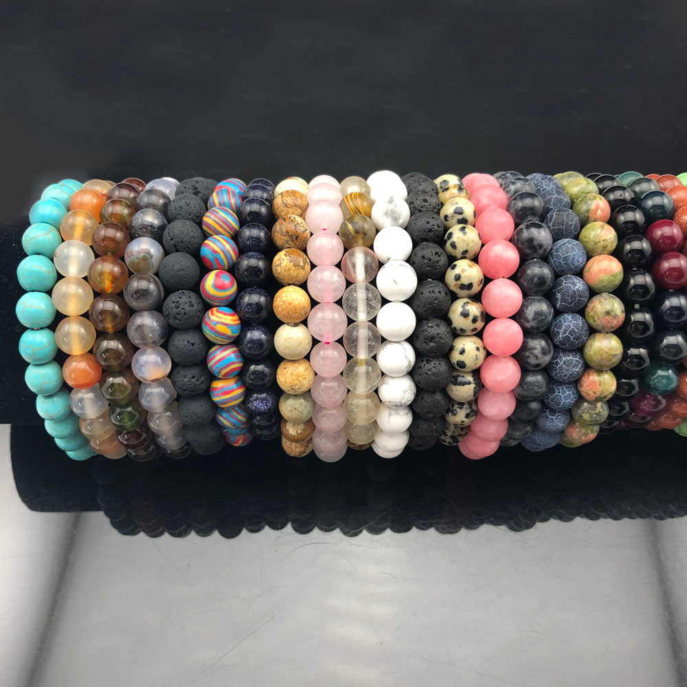 Chakra Quartz Crystal Agate Bracelet Men Natural Stone