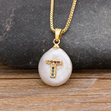 Initial Alphabet A-Z Letters Natural Freshwater Pearl