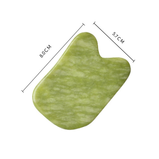Green Jade Gua Sha Natural Stone Smooth Cold