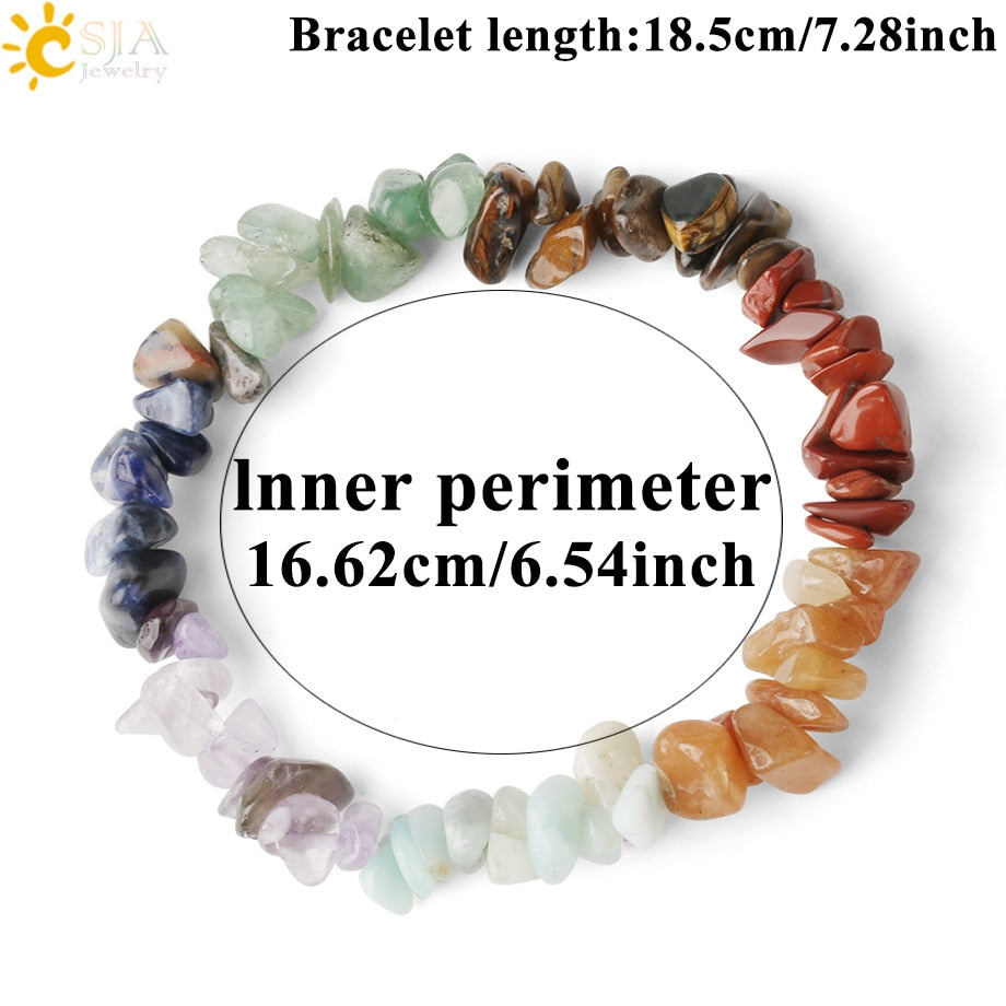 Gem Stone 7 Chakras Bracelets Healing Crystal Bracelet