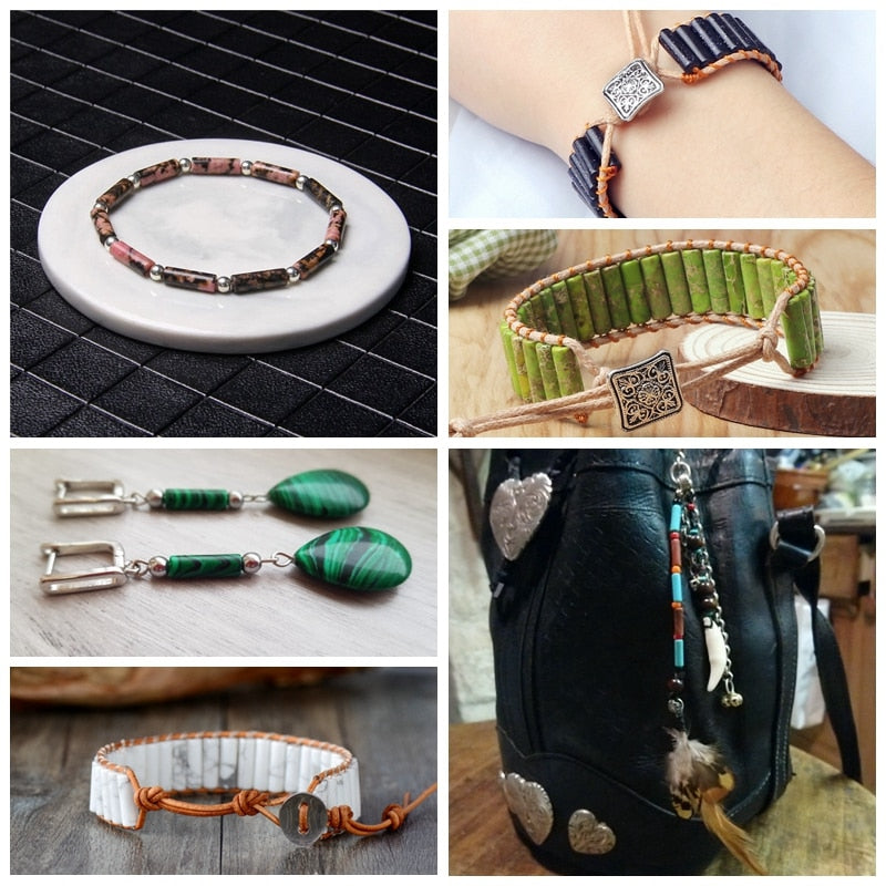 Cylinder Shape Stone Beads Jaspers