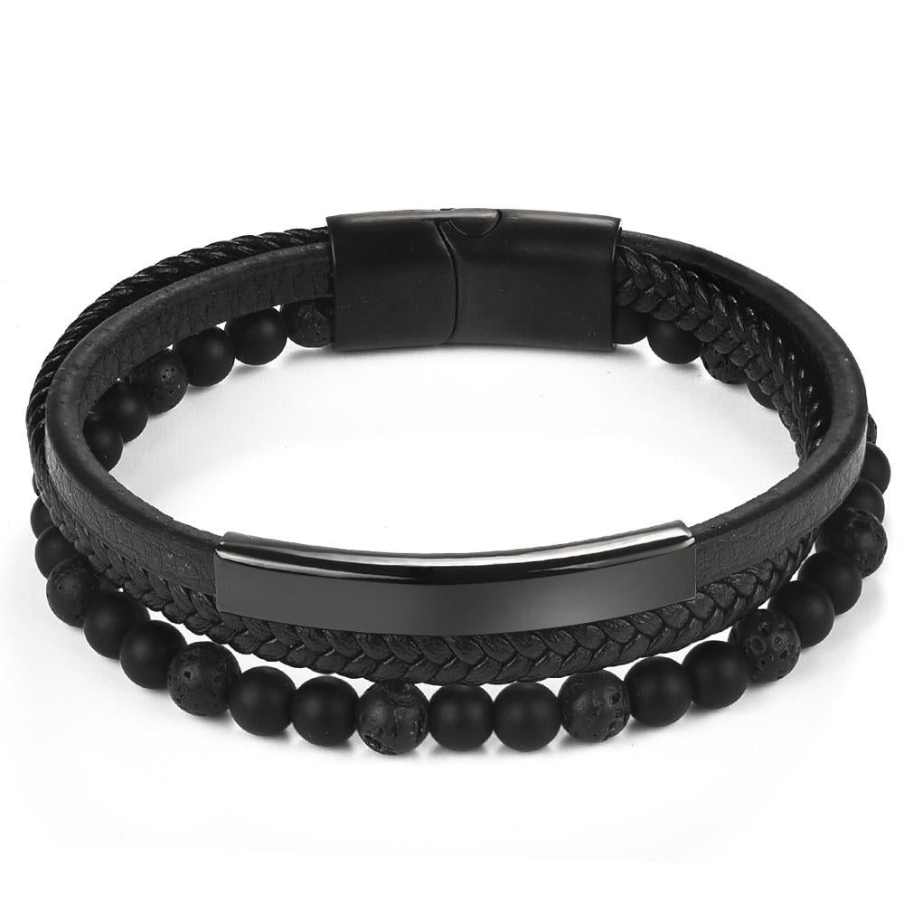 Fashion Natural Stone Beads Men Bracelet Multilayer