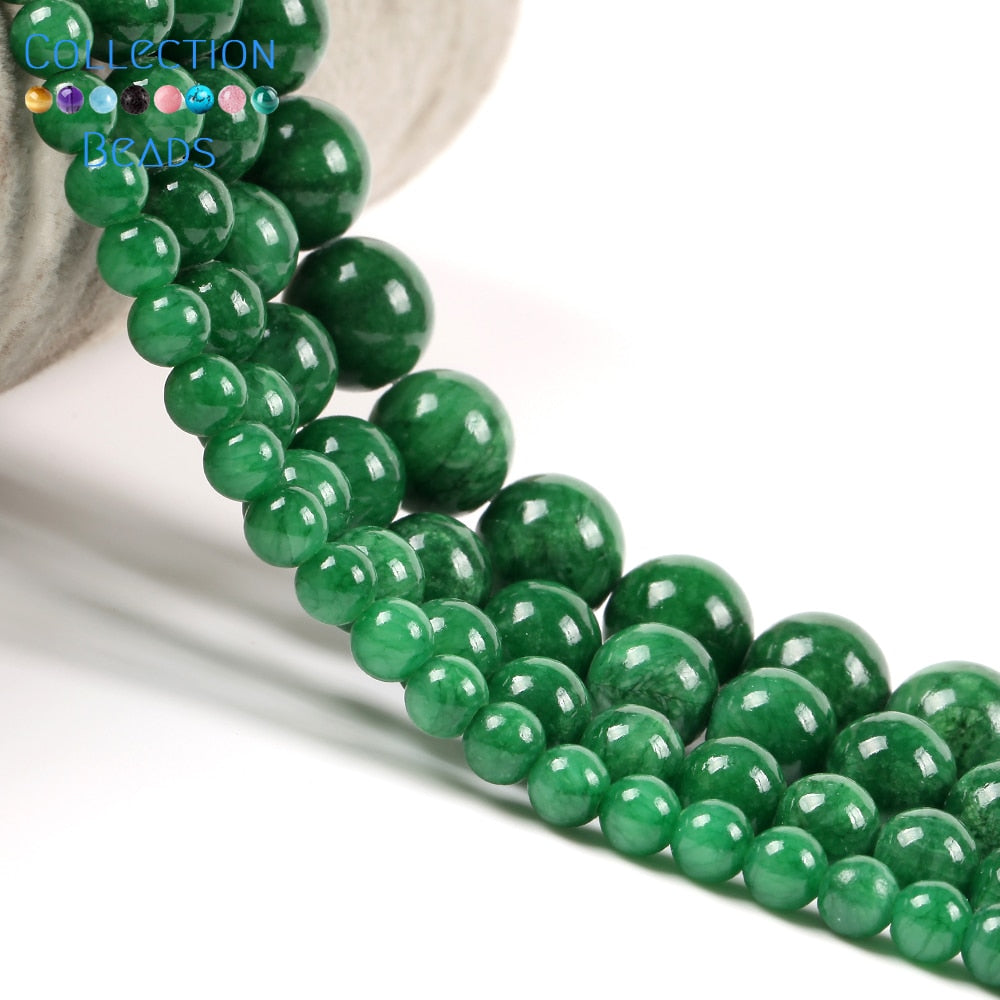Natural Stone Green Angelite Jades Round Spacer