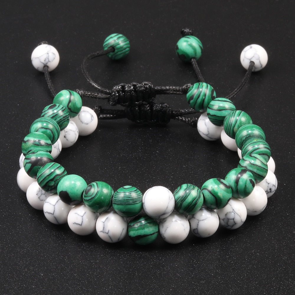 Braided Bracelets Men Natural Stone Lava Bead