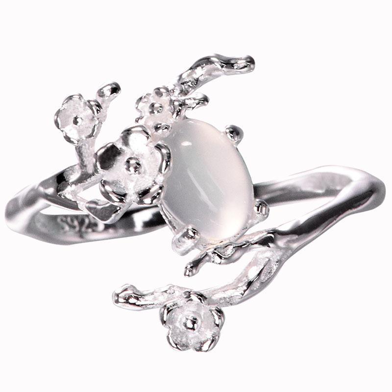 Moonlight white chalcedony plum opening adjustable