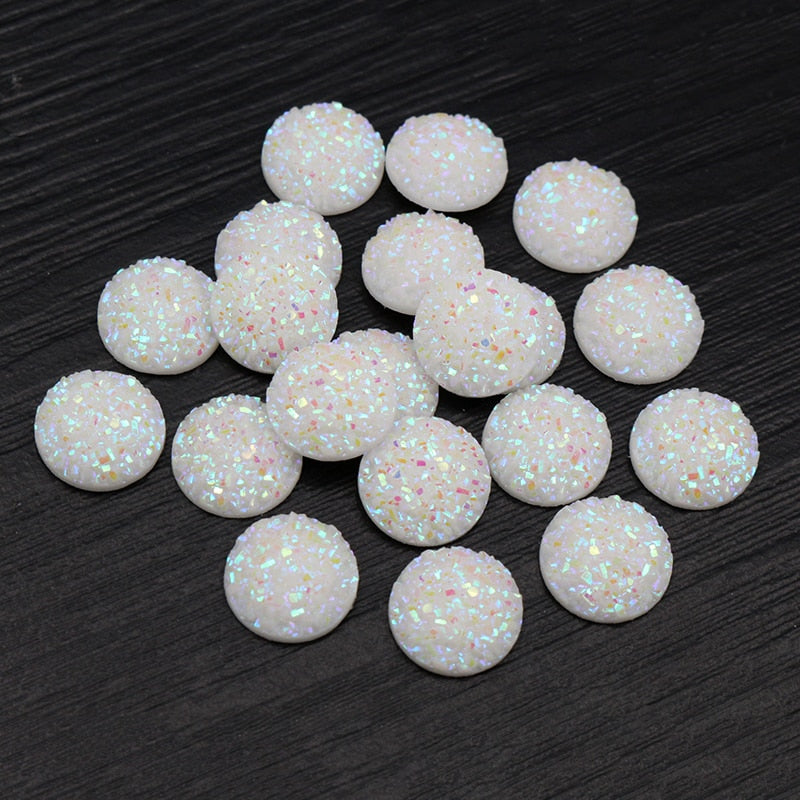Fashion Mix Colors Natural Stone Convex Flat back