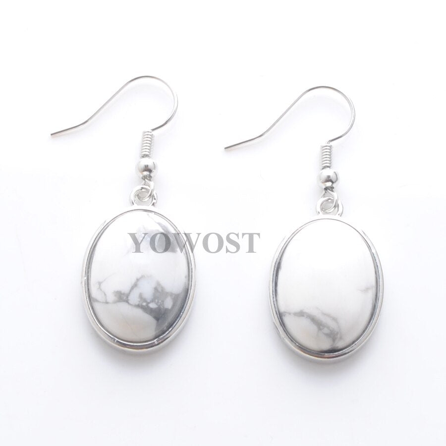 1 Pairs Natural Stone Dangle Earrings Beads