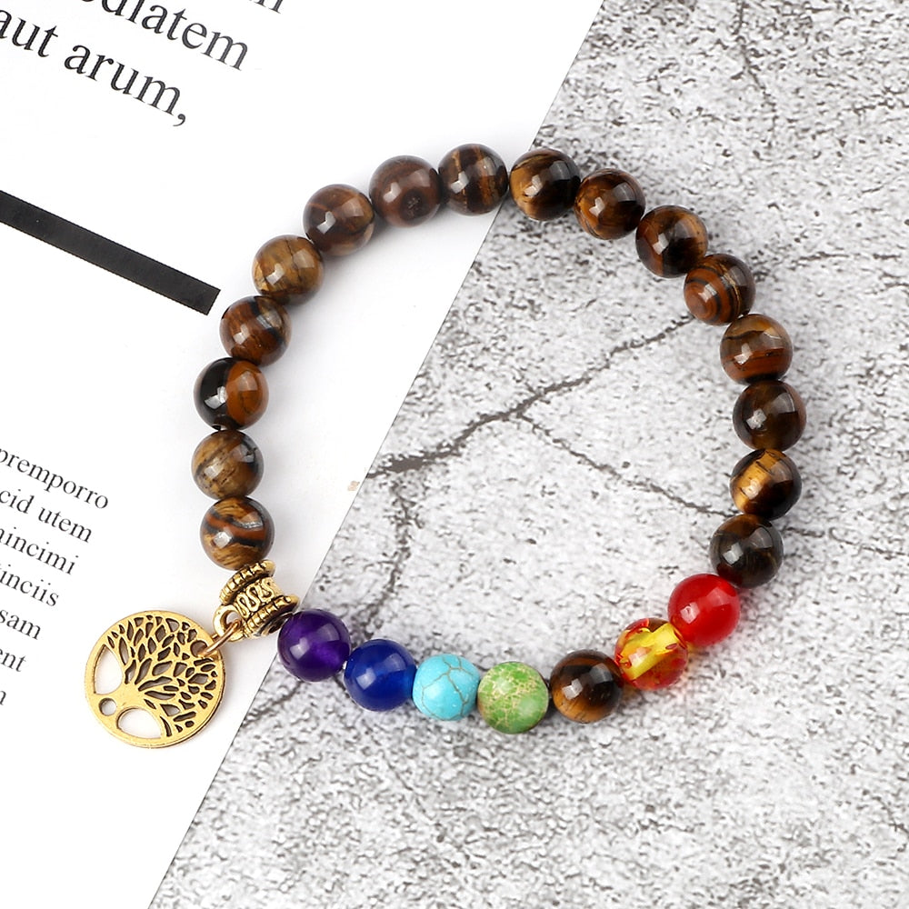 7 Chakra Life Tree Bracelets Natural Stone Healing