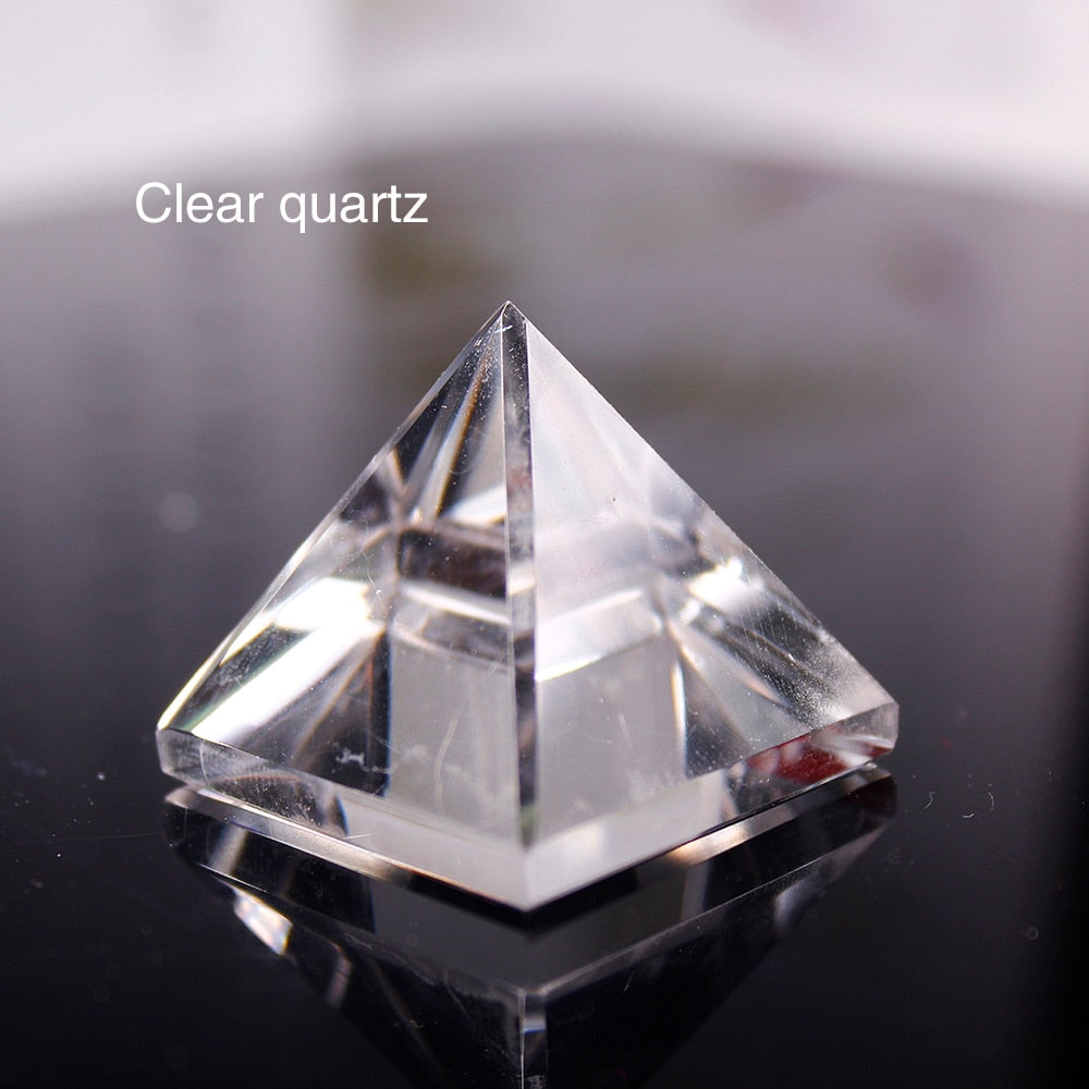 Natural Crystal Pyramid Healing Crystal Crafts Rose