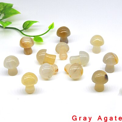 Mini Mushroom Statue Natural Stones Carved