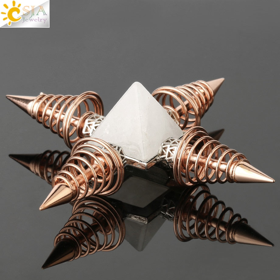 Stones Pyramid Decoration 4 Points Spring Cone