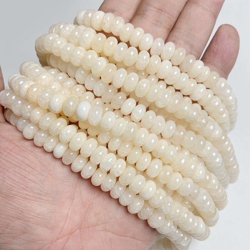 Stone Rondelle Beads Jaspers Jade Spacer Round Flat Bead