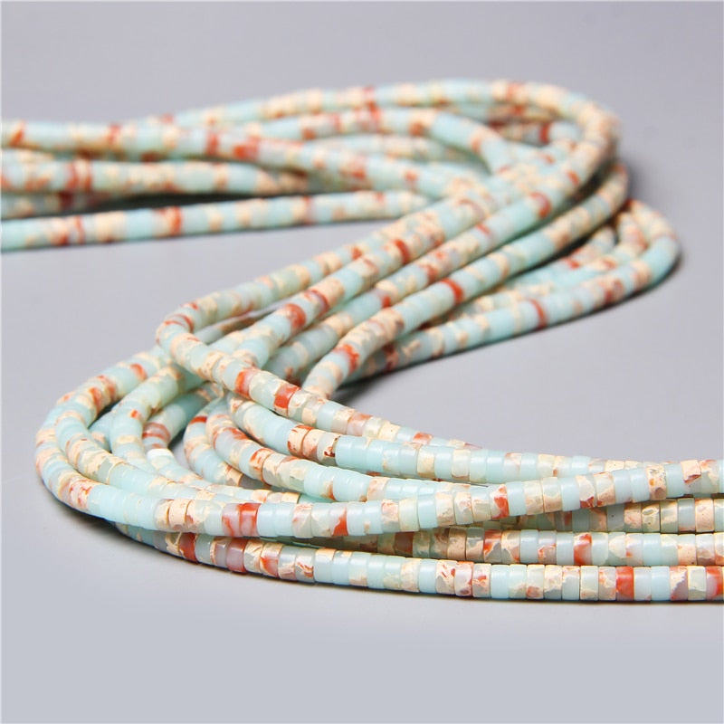 Natural Rondelle Stone Beads Flat Round Jaspers